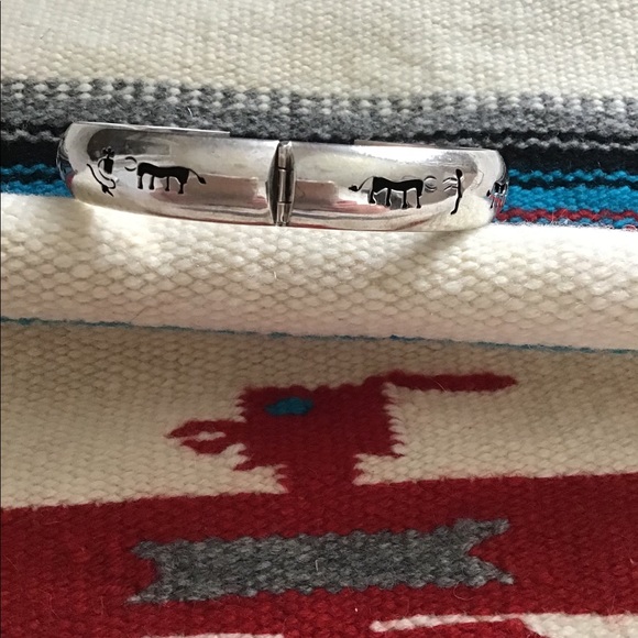 Vintage Sterling Silver 925 Bangle with Symbols - Picture 6 of 8